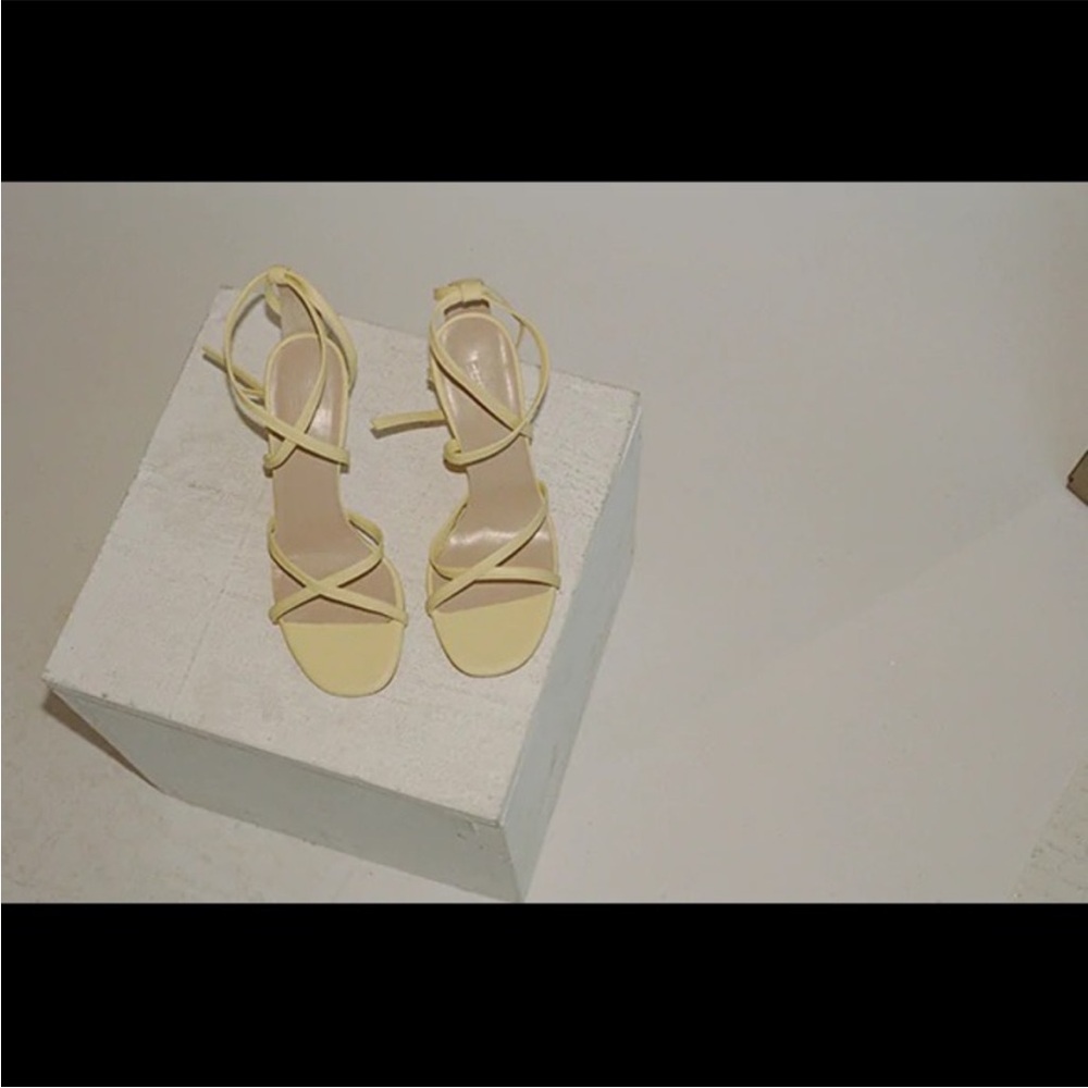 Maryam nassir zadeh Elegant lace up Yellow Strappy Heels